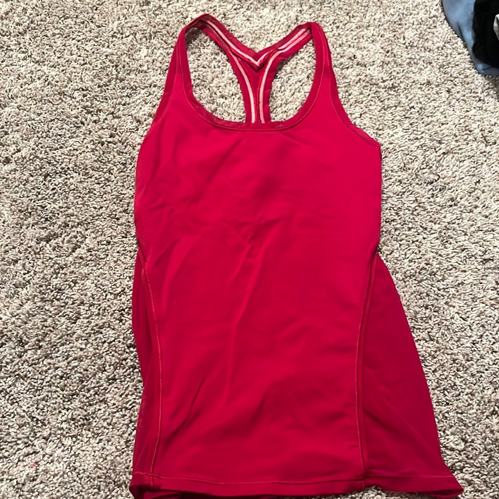LULULEMON Maroon mesh tank top